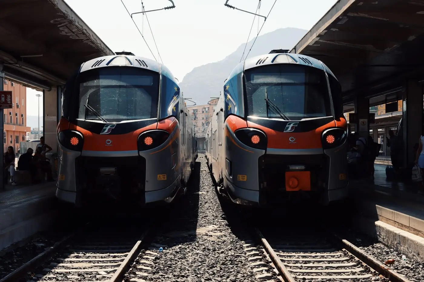 Regional trains at Palermo Centrale station